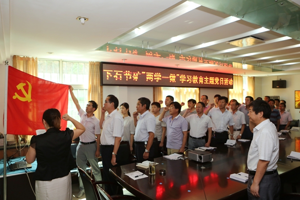 主題黨日教育中,黨員干部重溫入黨誓言 主題黨日教育中,黨員干部重溫入黨誓言